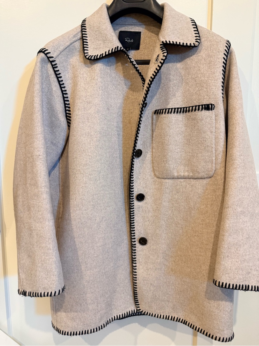 Rails Odessey Coat with Black Whipstitch Trim